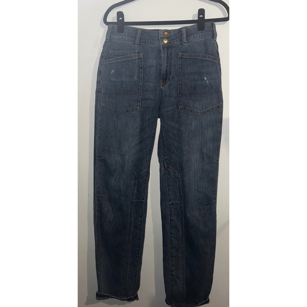 Pilcro Anthropologie Sz 25 Wanderer Jean Blue Denim Relaxed - Picture 2 of 10